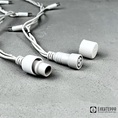 Бахрома светодиодная 3х0,6 м, Белый Резиновый провод, Аквастоп, Цвет свечения : Теплый белый с мерцанием